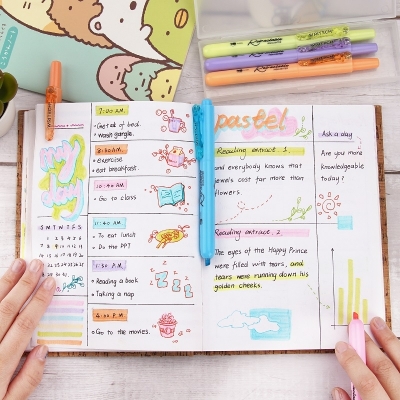 Textmarker retractabil Writech Pastel 